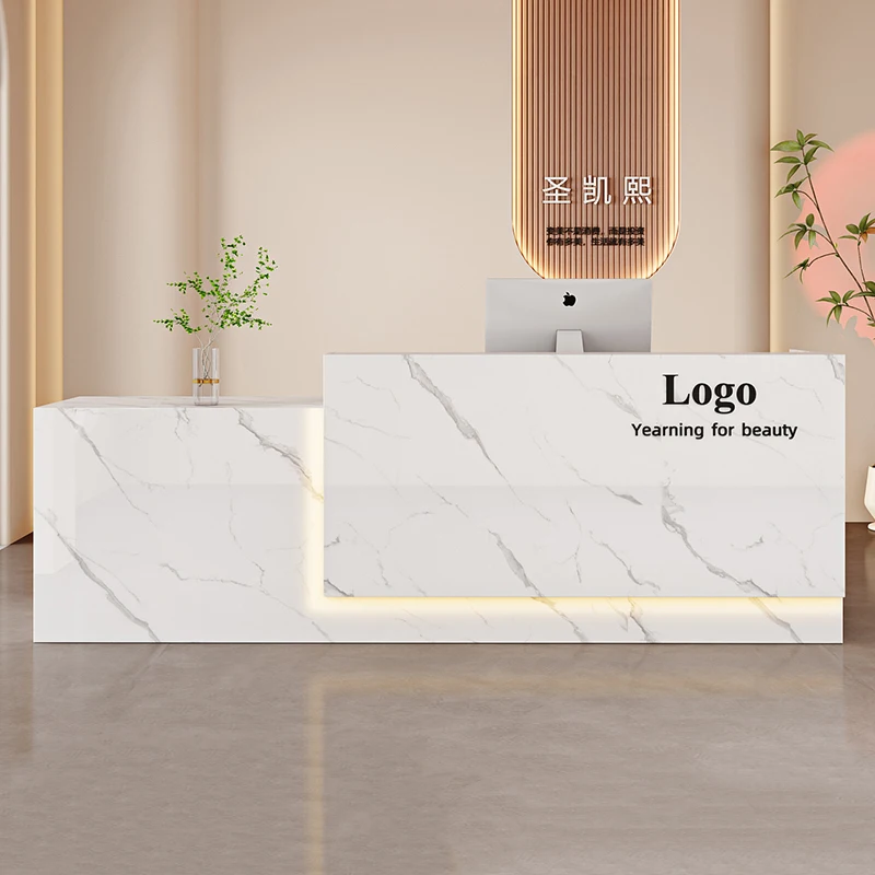 Versatile Storage Desk Table Trendy Glamour Exquisite Premium Reception Desk Nordic Fashion Rezeptionstheke Office Furniture 
Versatile Storage Desk Table Trendy Glamour Exquisite Premium Reception Desk Nordic Fashion Rezeptionstheke Office Furniture