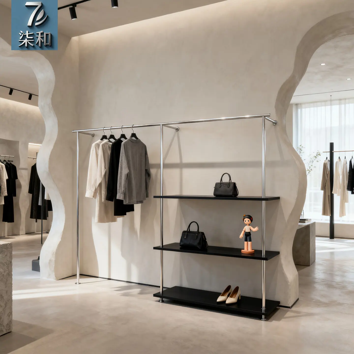 Clothing store display rack Floor-to-ceiling stainless steel wall hanging clothes rack Men's and women's clothing store
Clothing store display rack Floor-to-ceiling stainless steel wall hanging clothes rack Men's and women's clothing store