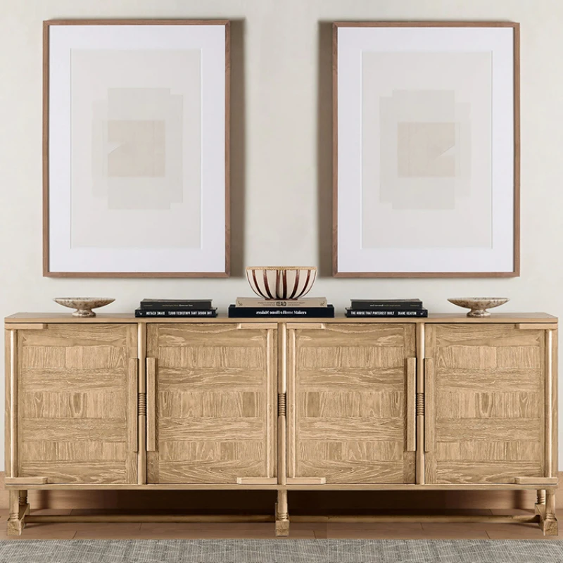 Vintage wood color distressed dining sideboard with high-end floral carving
Vintage wood color distressed dining sideboard with high-end floral carving