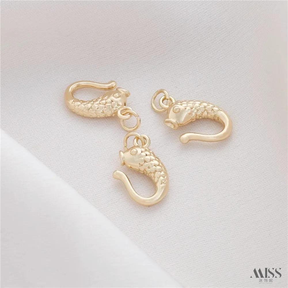 14K Gold-Wrapped Carp Buckle Hook DIY Bracelet Necklace Ending Button Simple Connection Jewelry Accessories
14K Gold-Wrapped Carp Buckle Hook DIY Bracelet Necklace Ending Button Simple Connection Jewelry Accessories