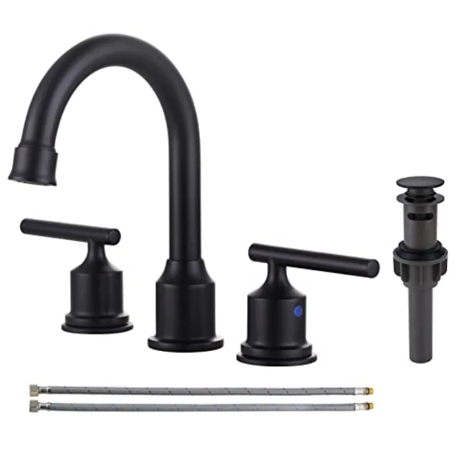 2 Handle Bathroom Faucet Matte Bathroom Sink Faucet Faucet with Pop Up Drain Bathroom Faucet 3 Hole Vanity Faucet 8 Inch Basin
2 Handle Bathroom Faucet Matte Bathroom Sink Faucet Faucet with Pop Up Drain Bathroom Faucet 3 Hole Vanity Faucet 8 Inch Basin