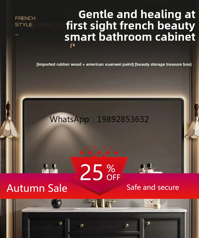 oak French retro bathroom cabinet combined bathroom wash basin cabinet smart mirror cabinet floor-to-ceiling double basin
oak French retro bathroom cabinet combined bathroom wash basin cabinet smart mirror cabinet floor-to-ceiling double basin