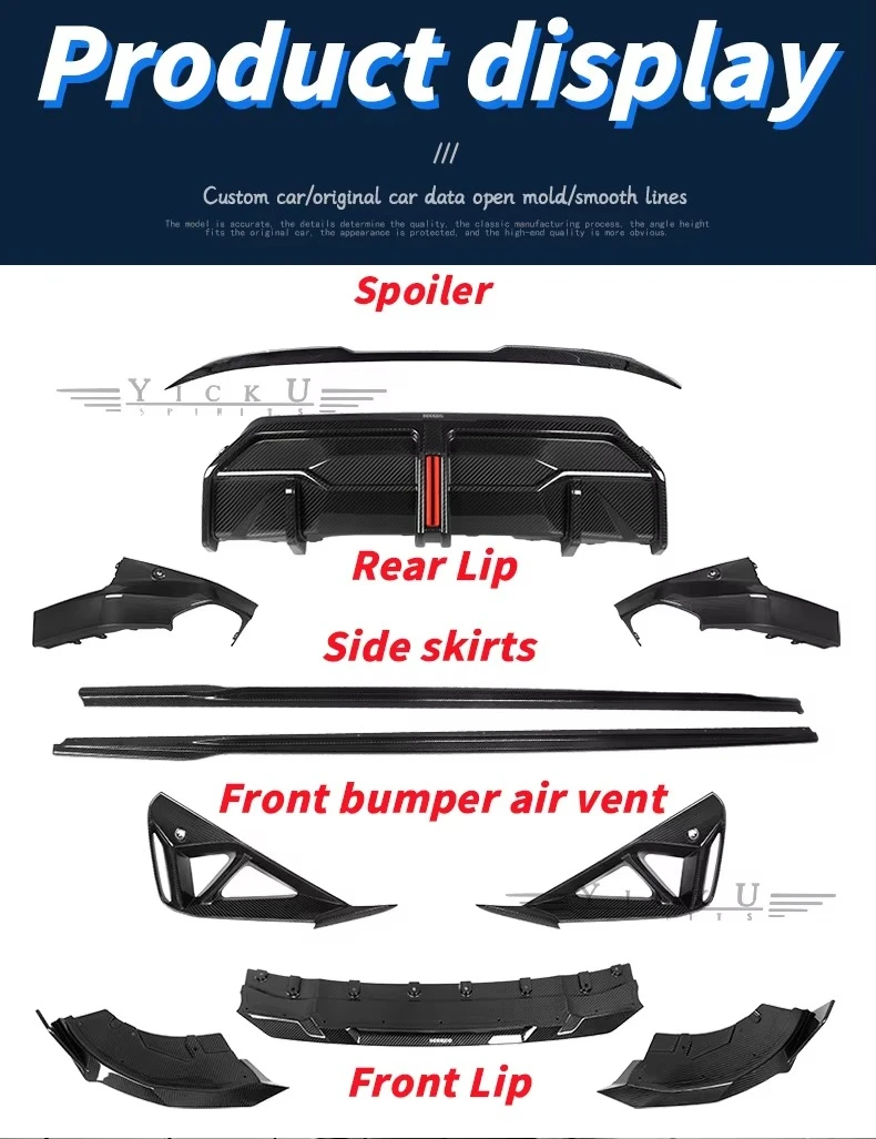 Customized products Dry Carbon Fiber Body Kit forBM W 2 Series G42 M240i Upgrade Front Lip Side Skirt Rear Diffuser Spoiler 22+
Customized products Dry Carbon Fiber Body Kit forBM W 2 Series G42 M240i Upgrade Front Lip Side Skirt Rear Diffuser Spoiler 22+