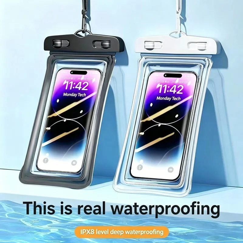 Universal Waterproof Phone Bag Touch Screen Transparent Sealed Pouch Anti-sinking Dry Bag with Lanyard for Swim Diving Drifting
Universal Waterproof Phone Bag Touch Screen Transparent Sealed Pouch Anti-sinking Dry Bag with Lanyard for Swim Diving Drifting