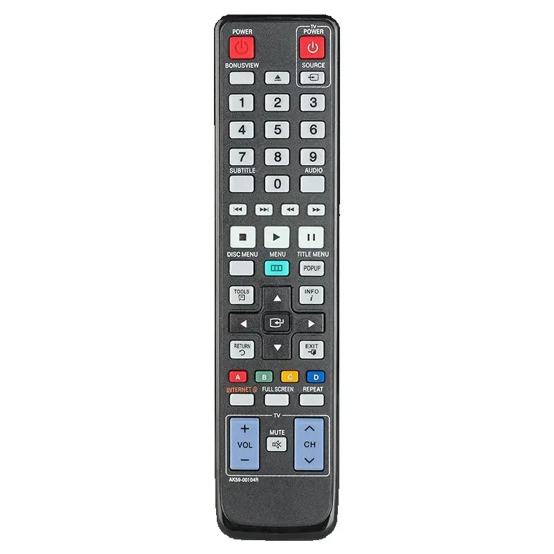 AK59-00104R For Samsung Remote Control Replacement, For Samsung DVD Blu-Ray Player BD-C5500 BD-C7500 BD-C6900 BD-C5300 BD-5500C
AK59-00104R For Samsung Remote Control Replacement, For Samsung DVD Blu-Ray Player BD-C5500 BD-C7500 BD-C6900 BD-C5300 BD-5500C