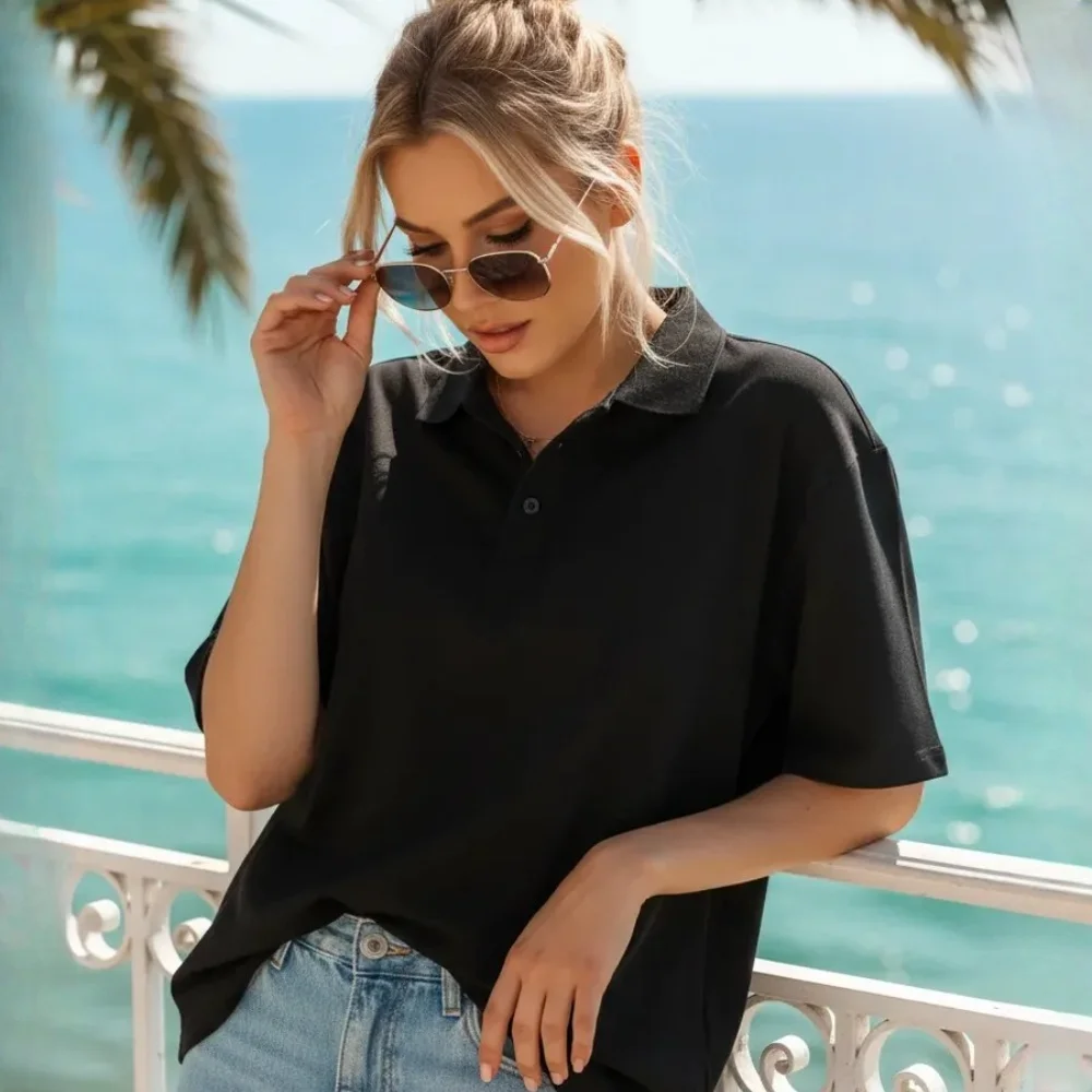 Summer Fashion Polo Shirts Casual Style Women's Men Breathable Golf Shirts Tee Tops Unisex Streetwear Trendy Oversized White Top
Summer Fashion Polo Shirts Casual Style Women's Men Breathable Golf Shirts Tee Tops Unisex Streetwear Trendy Oversized White Top