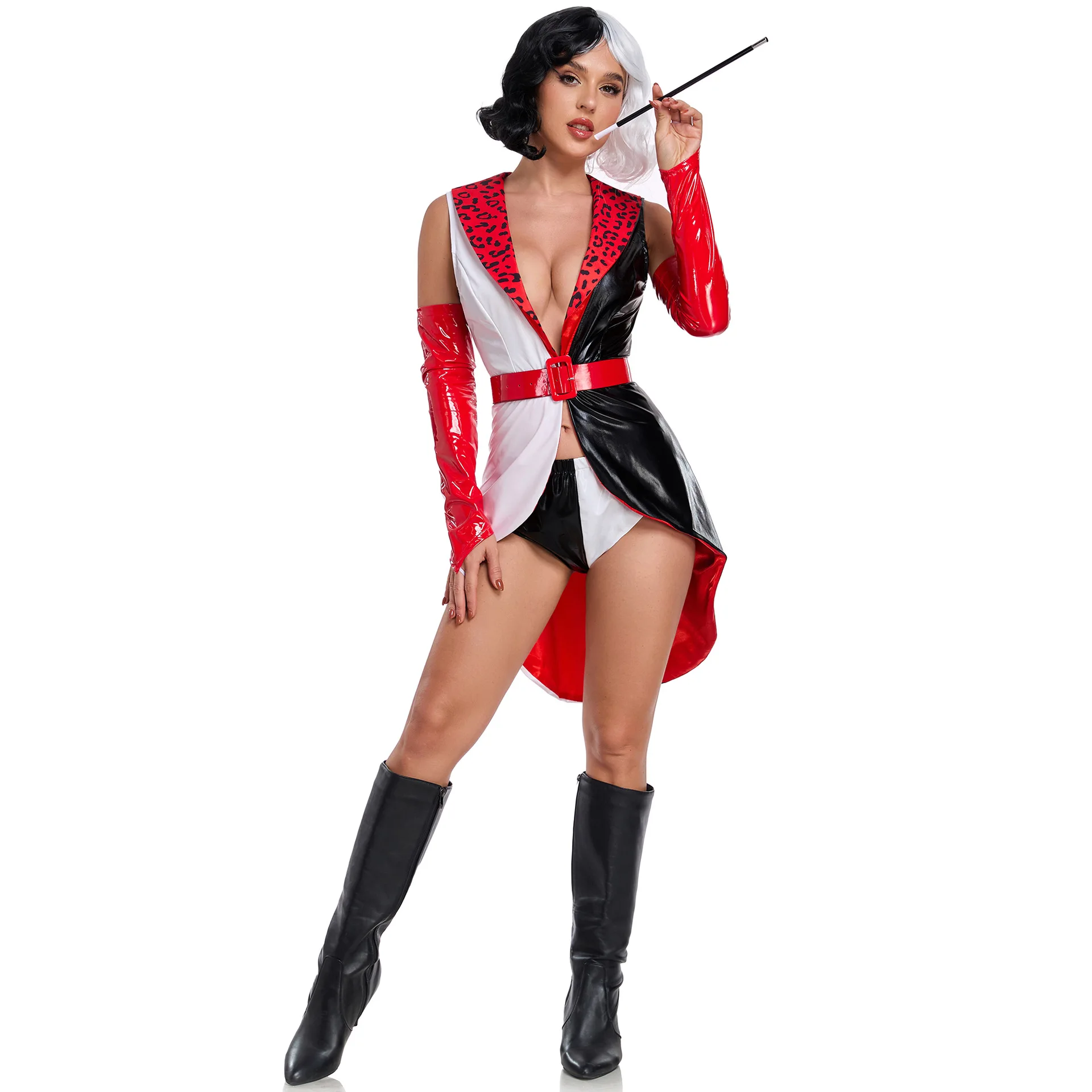 Adult Halloween Evil Woman Cosplay Costume PU Dress Pants Wig Black and White Spot Witch Party Rave Outfit Dress up Suit 2025
Adult Halloween Evil Woman Cosplay Costume PU Dress Pants Wig Black and White Spot Witch Party Rave Outfit Dress up Suit 2025