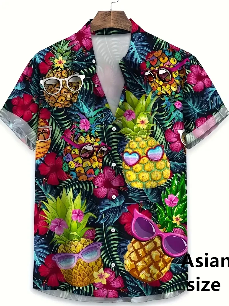 Мужская рубашка с забавными фруктами и ананасом, летняя рубашка Aloha, повседневная праздничная летняя рубашка на пуговицах с лацканами и короткими рукавами, быстросохнущая мужская блузка Y2k
Мужская рубашка с забавными фруктами и ананасом, летняя рубашка Aloha, повседневная праздничная летняя рубашка на пуговицах с лацканами и короткими рукавами, быстросохнущая мужская блузка Y2k