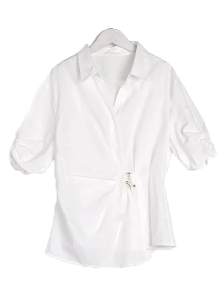 Ele Pure Color Waist-Cinching irt ort Sve Women's Faionable Pleated Comfortable Skin-Friendly Summer New Arrival
Ele Pure Color Waist-Cinching irt ort Sve Women's Faionable Pleated Comfortable Skin-Friendly Summer New Arrival