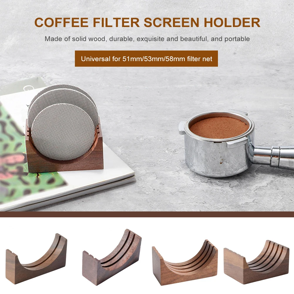 Coffee Filter Screen Holder Wooden Walnut Stand for 51/53/58mm Puck Screen Reusable Filter Holder Stand Espresso Accessories
Coffee Filter Screen Holder Wooden Walnut Stand for 51/53/58mm Puck Screen Reusable Filter Holder Stand Espresso Accessories
