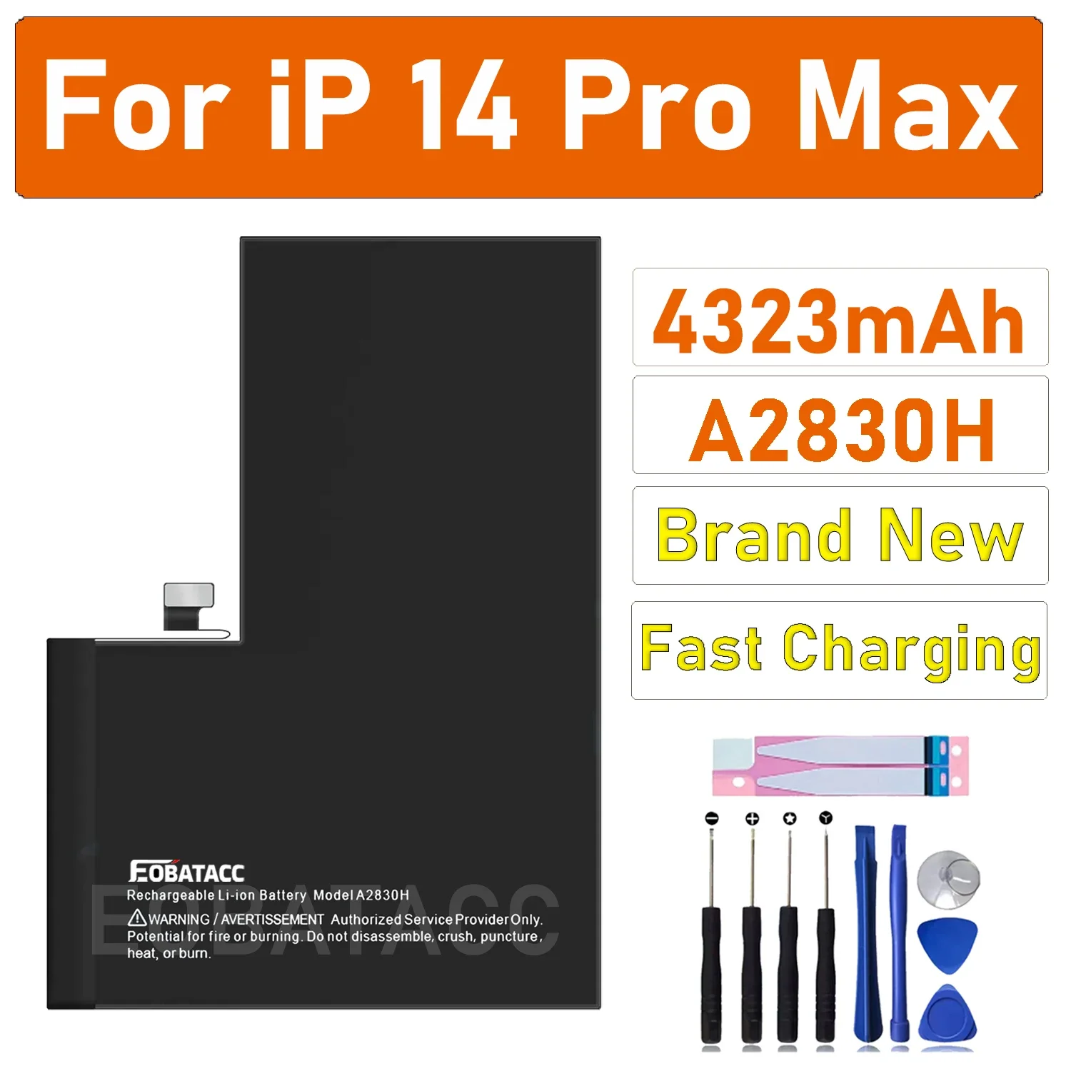 EOBATACC New 100% Original Battery A2830H For iPhone 14 Pro Max Batteries + Tools
EOBATACC New 100% Original Battery A2830H For iPhone 14 Pro Max Batteries + Tools