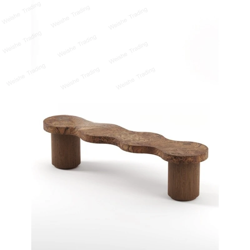 Wabi Sansan retro solid wood bench wavy home bedroom bedside stool light luxury simple design fashion shoe changing stool
Wabi Sansan retro solid wood bench wavy home bedroom bedside stool light luxury simple design fashion shoe changing stool