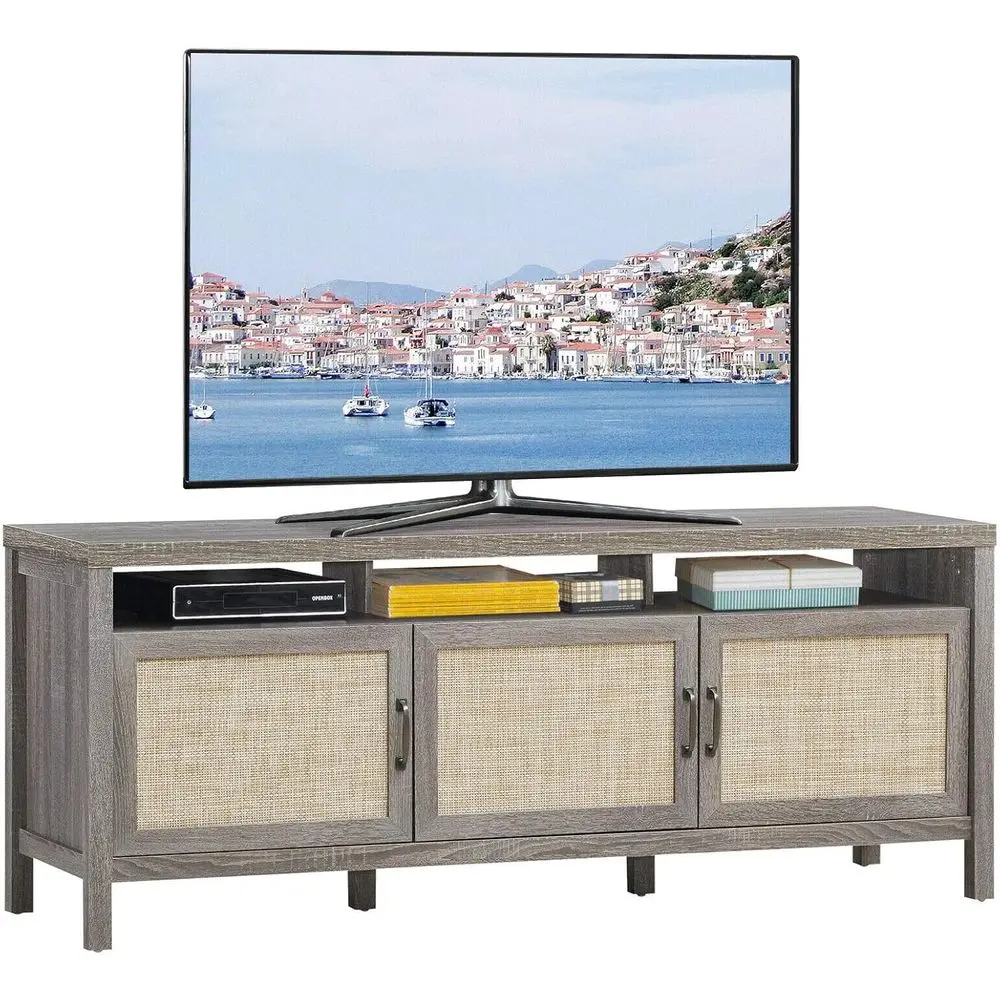 Подставка под телевизор серого дуба с открытыми полками и 3 шкафами для компакт-дисков, DVD, книг, игр и кабельных коробок, подходит для больших телевизоров до 65
Подставка под телевизор серого дуба с открытыми полками и 3 шкафами для компакт-дисков, DVD, книг, игр и кабельных коробок, подходит для больших телевизоров до 65