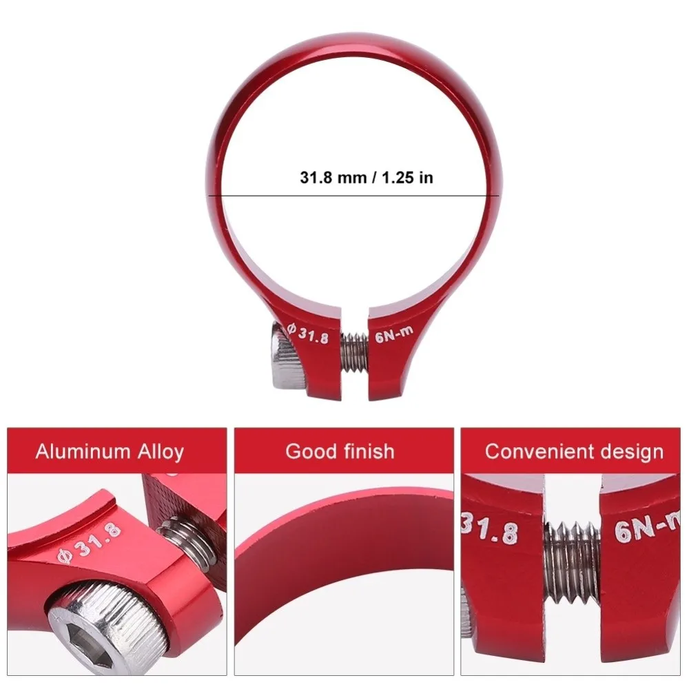 31.8mm Diameter Bike Bolt Clamp Super Light Black&Red Quick Release Clamp Aluminium Alloy for 27.2mm Road Seat Post
31.8mm Diameter Bike Bolt Clamp Super Light Black&Red Quick Release Clamp Aluminium Alloy for 27.2mm Road Seat Post