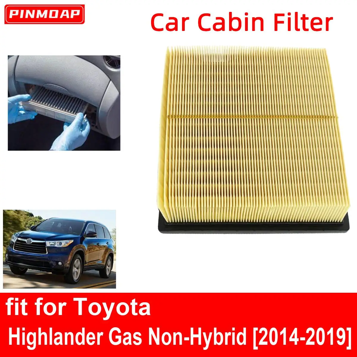 Car Engine Cabin Air Filter for Toyota Highlander Gas Non-Hybrid 2014-2019 Auto Filters Car Enginebon Fiber CA10755 17801-0P050
Car Engine Cabin Air Filter for Toyota Highlander Gas Non-Hybrid 2014-2019 Auto Filters Car Enginebon Fiber CA10755 17801-0P050