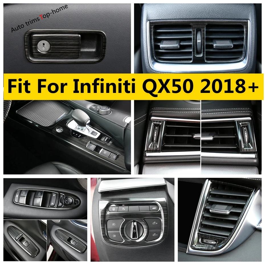 Stainless Steel Air AC Vent Outlet Head Light Lamp Window Lift Button Decor Panel Cover Trim Fit For Infiniti QX50 2018 - 2022
Stainless Steel Air AC Vent Outlet Head Light Lamp Window Lift Button Decor Panel Cover Trim Fit For Infiniti QX50 2018 - 2022