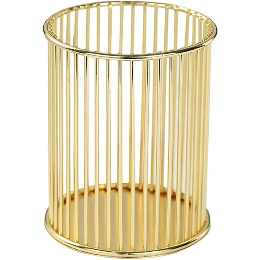Gold Metal Pen Holder with Open-Grid Design Stainless Steel Desk Organizer for Pens, Makeup Brushes and Pencils Breathable, Rus
Gold Metal Pen Holder with Open-Grid Design Stainless Steel Desk Organizer for Pens, Makeup Brushes and Pencils Breathable, Rus