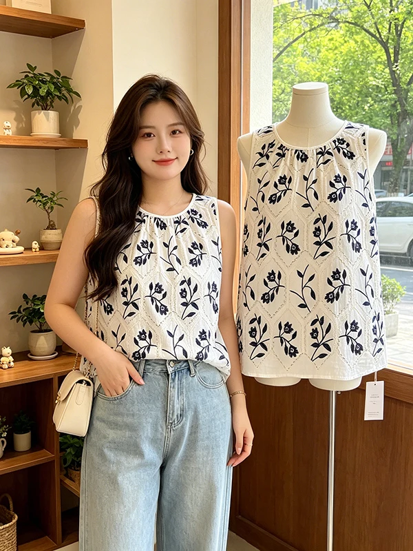 plus Size Summer 2026 New Embroidered Ethnic Style Sleeveless Loose Printed round Neck Vest Small Shirt Women's Casual Wear
plus Size Summer 2026 New Embroidered Ethnic Style Sleeveless Loose Printed round Neck Vest Small Shirt Women's Casual Wear