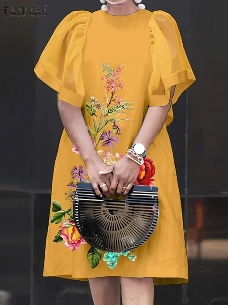 ZANZEA 2025 Summer Women Floral Printed Long Dress Vintage Ruffle Short Sleeve Sundress Mesh Patchwork Casual Loose Midi Dress
ZANZEA 2025 Summer Women Floral Printed Long Dress Vintage Ruffle Short Sleeve Sundress Mesh Patchwork Casual Loose Midi Dress