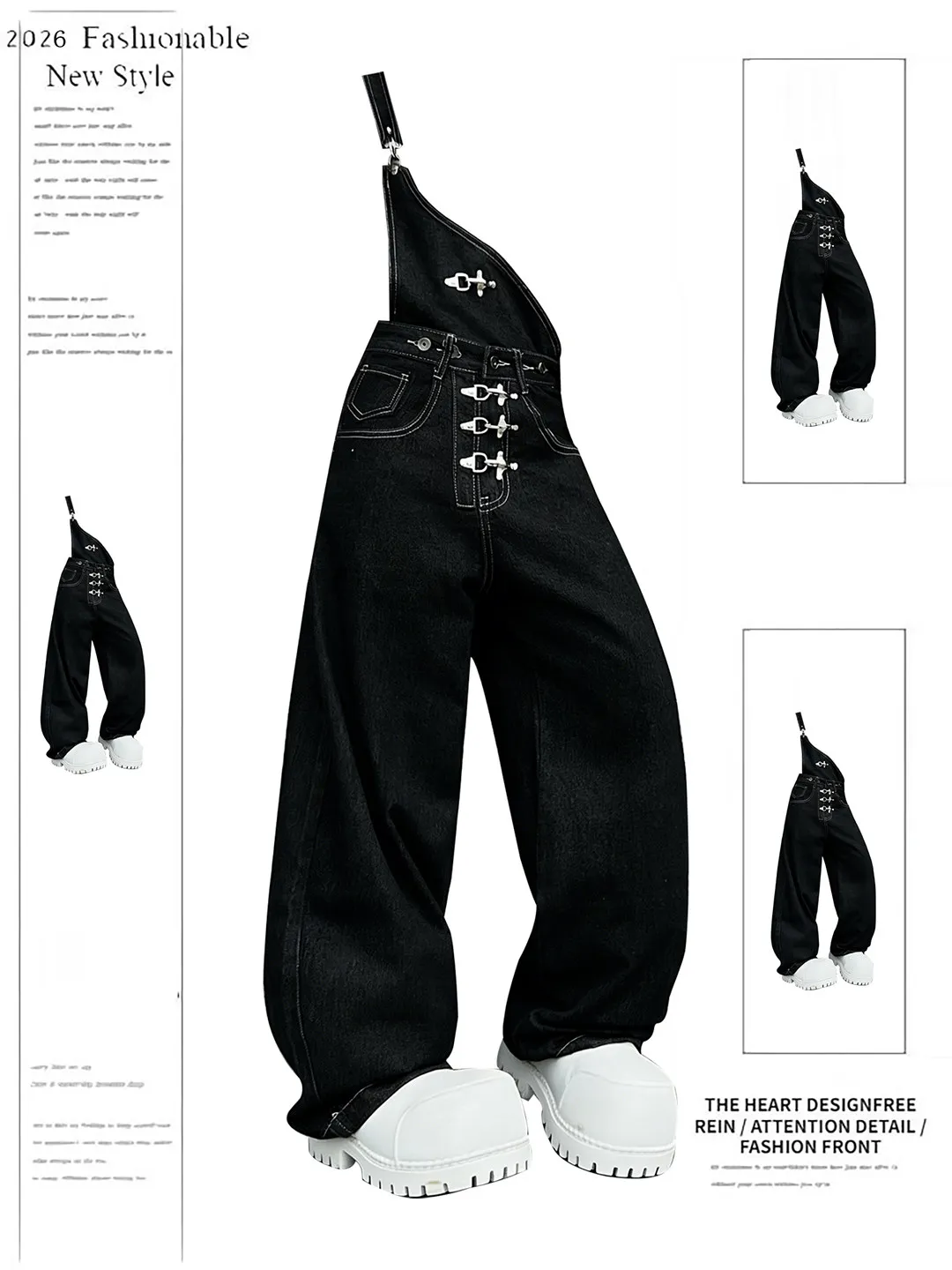 Retro American Detachable Three-Way Aircraft Buckle Single Shoulder Strap Jeans Women's Spring Baggy Wide Leg Pants Trendy
Retro American Detachable Three-Way Aircraft Buckle Single Shoulder Strap Jeans Women's Spring Baggy Wide Leg Pants Trendy