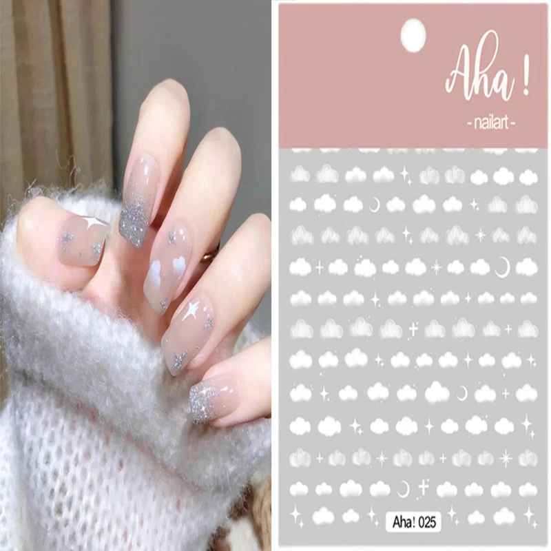 1 Sheet 3D White Cloud Nail Stickers Translucent Self Adhesive Nail Art Stickers Kawaii Cute Clouds Sticker Nail Decorations #13
1 Sheet 3D White Cloud Nail Stickers Translucent Self Adhesive Nail Art Stickers Kawaii Cute Clouds Sticker Nail Decorations #13