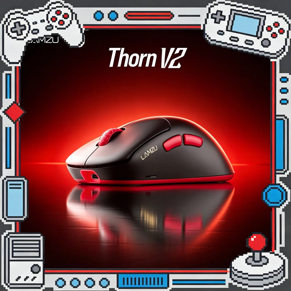 LAMZU THORN V2 Dual Mode Wireless Gaming Mouse 8000Hz Polling Rate PAW NEXT1 Sensor Nordic 54H20 Mice Lightweight PC Accessories
LAMZU THORN V2 Dual Mode Wireless Gaming Mouse 8000Hz Polling Rate PAW NEXT1 Sensor Nordic 54H20 Mice Lightweight PC Accessories