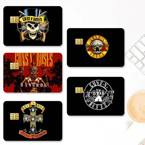 Band G-Guns N-N R-Roses-S Credit Card Stickers Skin for Bank Debit Decorative Protection 4PCS Decal Anti-scratch Waterproof