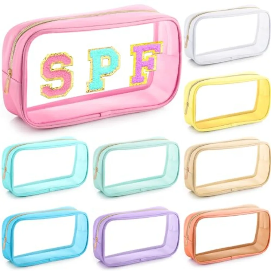 9 Pcs Preppy Clear Makeup Bag DIY Chenille Letter Pouch Large Nylon Makeup Bag Travel Toiletry Zipper Cosmetic Organizer Pouch
9 Pcs Preppy Clear Makeup Bag DIY Chenille Letter Pouch Large Nylon Makeup Bag Travel Toiletry Zipper Cosmetic Organizer Pouch