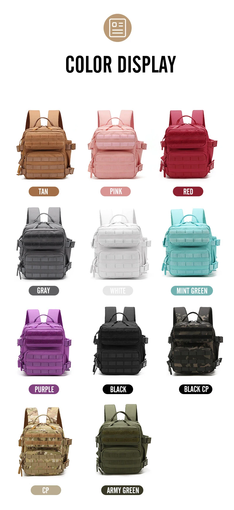2026New Camping Hiking Backpack Tactical Molle 900D Men&Women School Bag Outdoor Gym Ruckdack Shoulder Pack with Dual Cup Holder
2026New Camping Hiking Backpack Tactical Molle 900D Men&Women School Bag Outdoor Gym Ruckdack Shoulder Pack with Dual Cup Holder