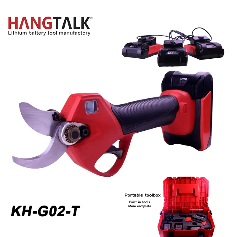 Hangtalk 21v KH-G02-T lithium battery garden tools rubber pruning shear electric pruner
Hangtalk 21v KH-G02-T lithium battery garden tools rubber pruning shear electric pruner