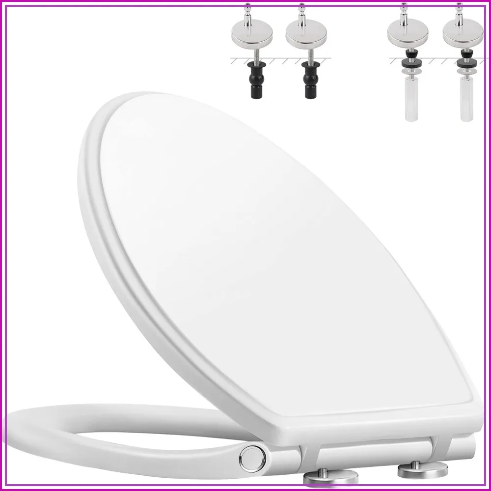 Quiet Close Elongated Toilet Seat with Quick Release, Easy Clean, Never Loosen Hinge, White
Quiet Close Elongated Toilet Seat with Quick Release, Easy Clean, Never Loosen Hinge, White
