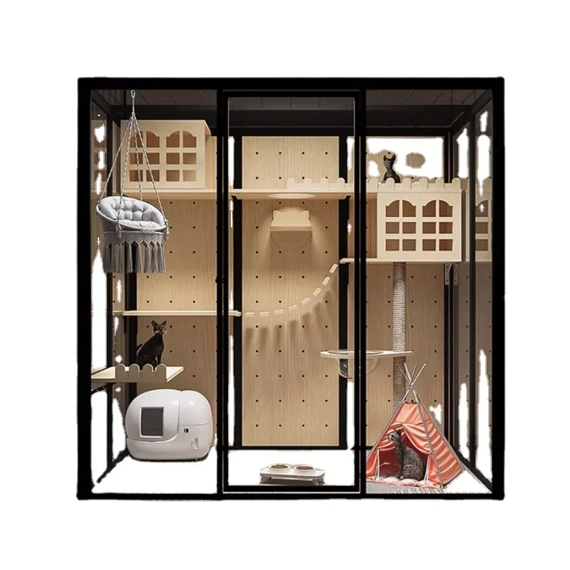 New Large Wooden Indoor Cat House Aluminum Alloy Frame Enclosure With Tempered Glass Doors & Ventilation
New Large Wooden Indoor Cat House Aluminum Alloy Frame Enclosure With Tempered Glass Doors & Ventilation