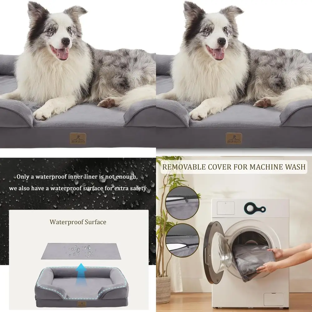 Большой ортопедический диван-кровать для собак, водонепроницаемый и съемный чехол, нескользящий, темно-серый
Большой ортопедический диван-кровать для собак, водонепроницаемый и съемный чехол, нескользящий, темно-серый