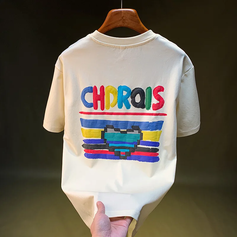 2025 Summer T-shirt Men's Trendy Hand drawn Illustration Round Neck Loose Casual Clothing Personalized Printed Short Sleeve Top
2025 Summer T-shirt Men's Trendy Hand drawn Illustration Round Neck Loose Casual Clothing Personalized Printed Short Sleeve Top