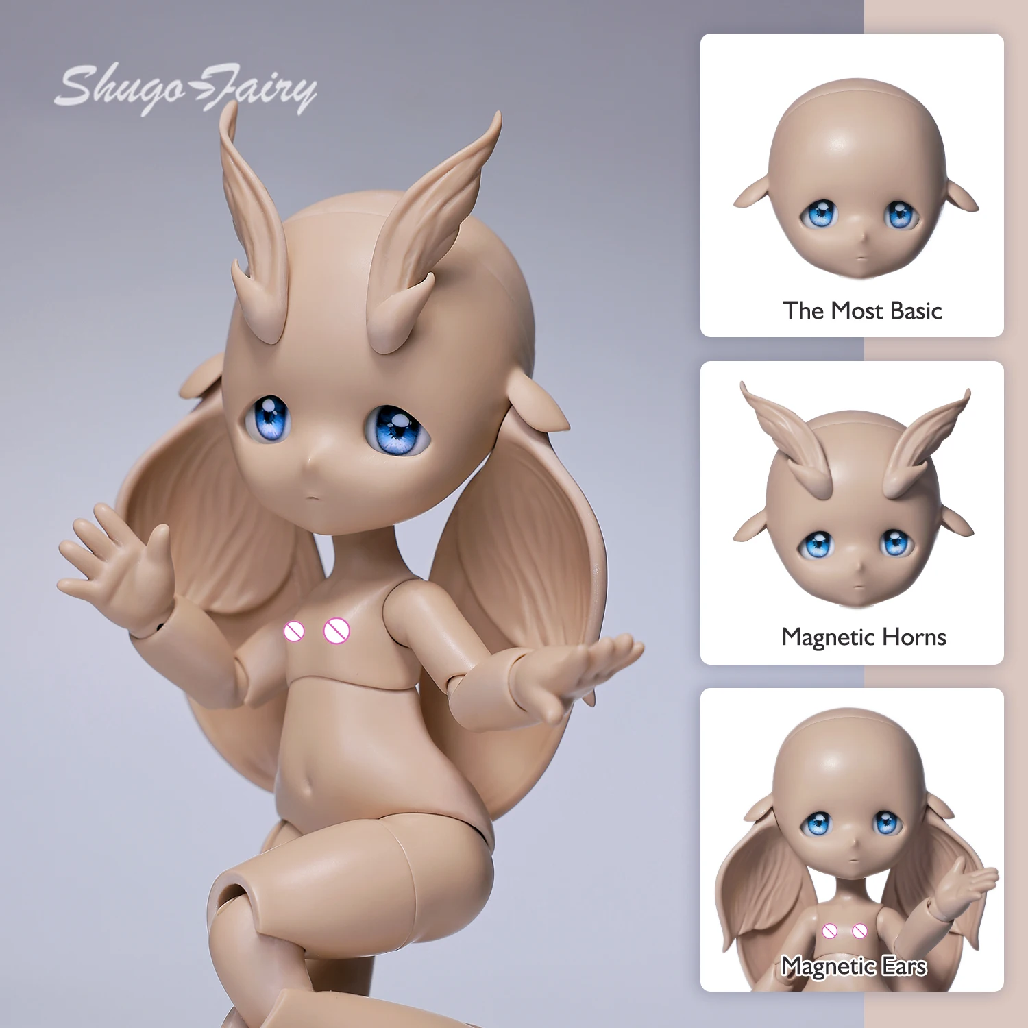 ShugaFairy MMoth 1/6 BJD Kawaii Girl - Magnetic Swapable Animal Ears Random Eyeballs Poseable Anime Sculpt Nude Doll
ShugaFairy MMoth 1/6 BJD Kawaii Girl - Magnetic Swapable Animal Ears Random Eyeballs Poseable Anime Sculpt Nude Doll