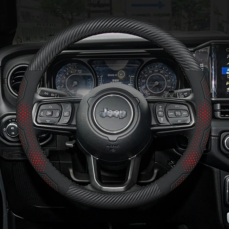 For JEEP SRT Renegade Compass Wrangler Patriot Grand Cherokee Trail Hawk Carbon fiber Suede Car Steering Wheel Cover Accessories
For JEEP SRT Renegade Compass Wrangler Patriot Grand Cherokee Trail Hawk Carbon fiber Suede Car Steering Wheel Cover Accessories