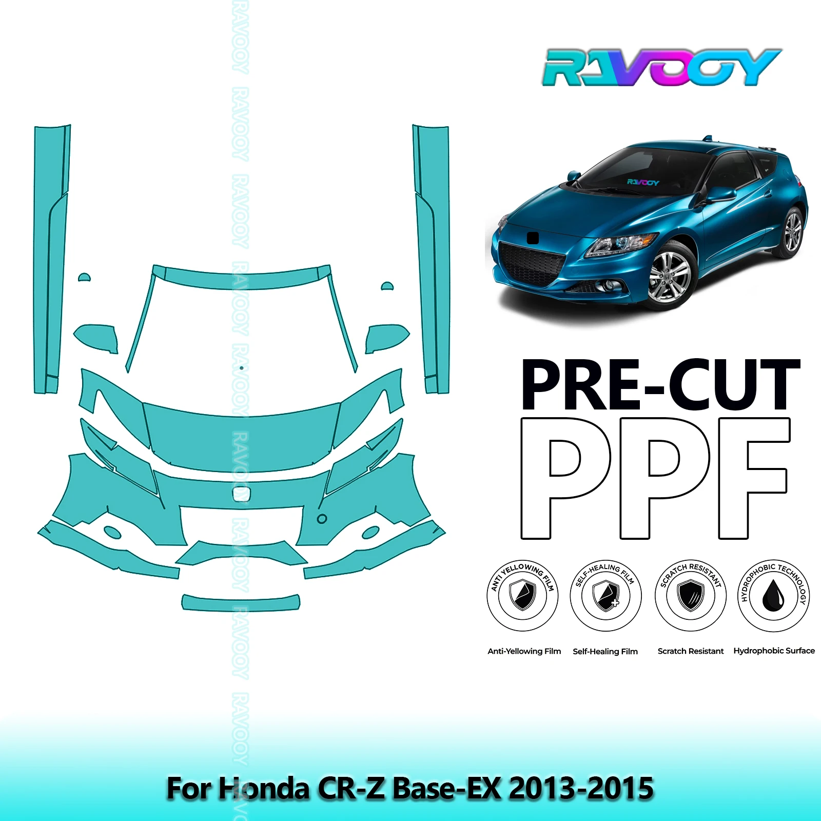 8.5Mil Precut Paint Protection Film PPF Clear Bra Front Kit+Rockers For Honda CR-Z Base-EX 2013-2015
8.5Mil Precut Paint Protection Film PPF Clear Bra Front Kit+Rockers For Honda CR-Z Base-EX 2013-2015