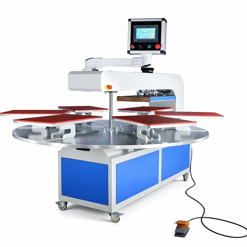 Factory Automatic 6-Station T-Shirt Heat Press Machine Flatbed Printer Factory Pneumatic Carousel Heat Press for T-Shirt
Factory Automatic 6-Station T-Shirt Heat Press Machine Flatbed Printer Factory Pneumatic Carousel Heat Press for T-Shirt