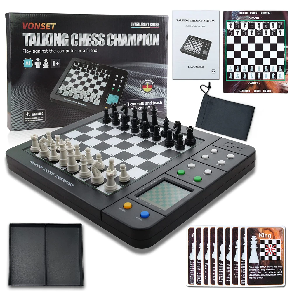 Electronic Chess Game Magnetic Chess Piece Sensory Board LCD Screen Novice Learning Intelligent AI Against Single-player Chess
Electronic Chess Game Magnetic Chess Piece Sensory Board LCD Screen Novice Learning Intelligent AI Against Single-player Chess