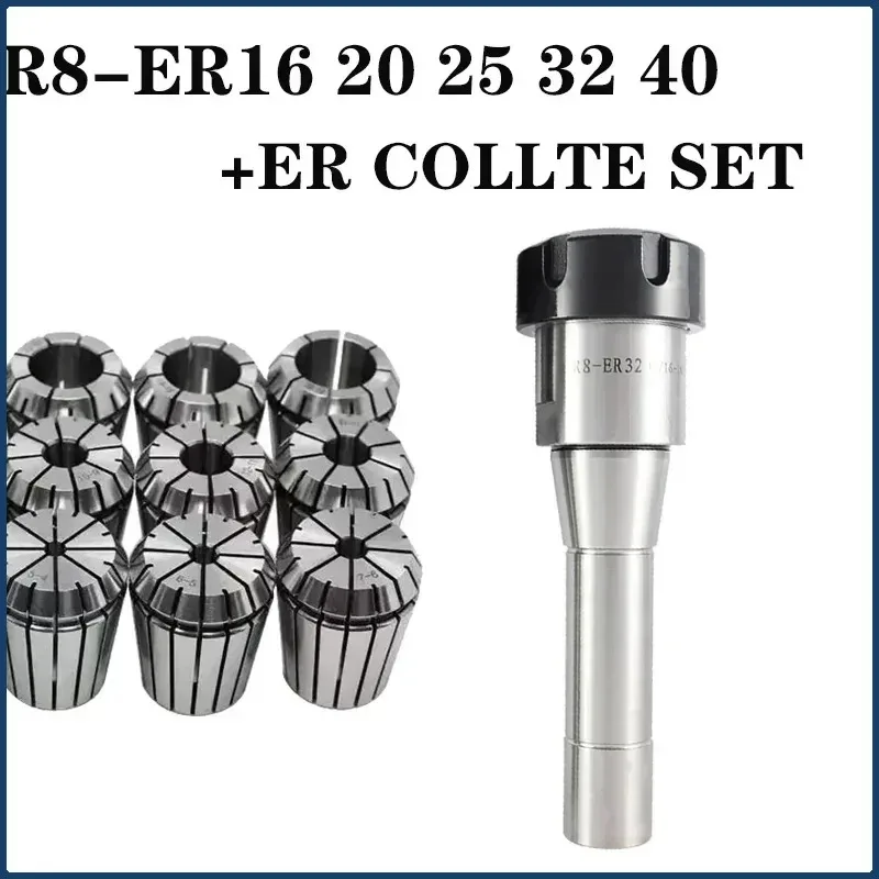 R8 ER16 ER20 ER25 ER32 ER40 Tool Holder ER16 ER20 25 Chuck Set R8 (M12) Taper Shank Milling Cutter Chuck Lathe Parts R8(7-16) ER
R8 ER16 ER20 ER25 ER32 ER40 Tool Holder ER16 ER20 25 Chuck Set R8 (M12) Taper Shank Milling Cutter Chuck Lathe Parts R8(7-16) ER