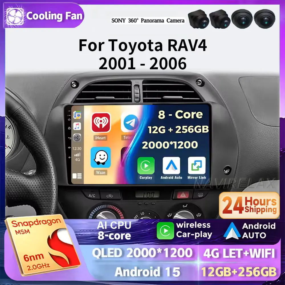 Радио 4G CarPlay Android 15 для Toyota RAV4 2001-2006, автомобильный мультимедийный плеер, 2 din, головное устройство, GPS, стерео AI, голосовой авторадио, DSP
Радио 4G CarPlay Android 15 для Toyota RAV4 2001-2006, автомобильный мультимедийный плеер, 2 din, головное устройство, GPS, стерео AI, голосовой авторадио, DSP