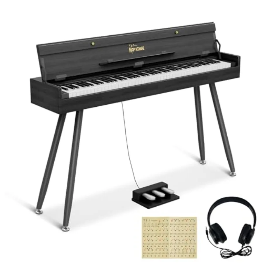 88 Key Digital Piano Keyboard for Beginners Fully Weighted Wooden Electric Piano with Triple Pedal Headphone Supports MIDI Conn
88 Key Digital Piano Keyboard for Beginners Fully Weighted Wooden Electric Piano with Triple Pedal Headphone Supports MIDI Conn