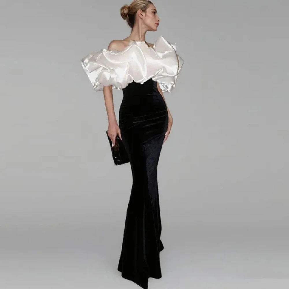 ESBRIDE Black Velvet Mermaid Off The Shoulder Women Dresses Summer Luxurious Evening Dress for Formal Occasion Slim Elegant Gown
ESBRIDE Black Velvet Mermaid Off The Shoulder Women Dresses Summer Luxurious Evening Dress for Formal Occasion Slim Elegant Gown