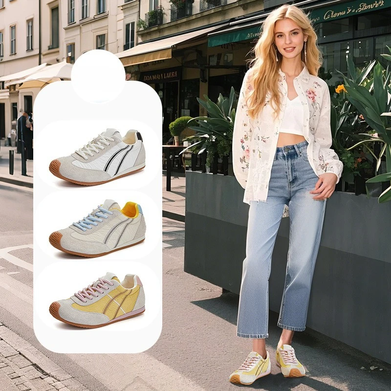 Женские кроссовки из натуральной кожи на осень 2020, немецкие кроссовки с низкой насыщенностью — классические белые кроссовки, двухцветные повседневные удобные кроссовки на плоской подошве 
Женские кроссовки из натуральной кожи на осень 2020, немецкие кроссовки с низкой насыщенностью — классические белые кроссовки, двухцветные повседневные удобные кроссовки на плоской подошве
