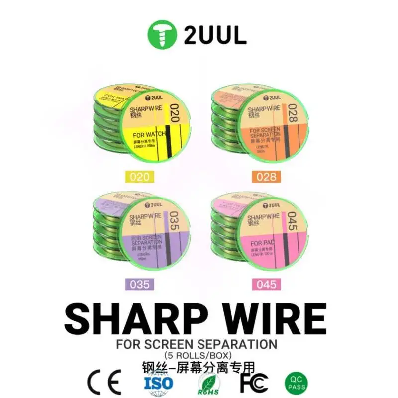 2UUL Screen Separation Wire 0.20mm 0.28mm 0.35mm 0.45mm for Phone Watch Tablet Display Repair Tool 100m Vacuum Packed Rust-Proof
2UUL Screen Separation Wire 0.20mm 0.28mm 0.35mm 0.45mm for Phone Watch Tablet Display Repair Tool 100m Vacuum Packed Rust-Proof