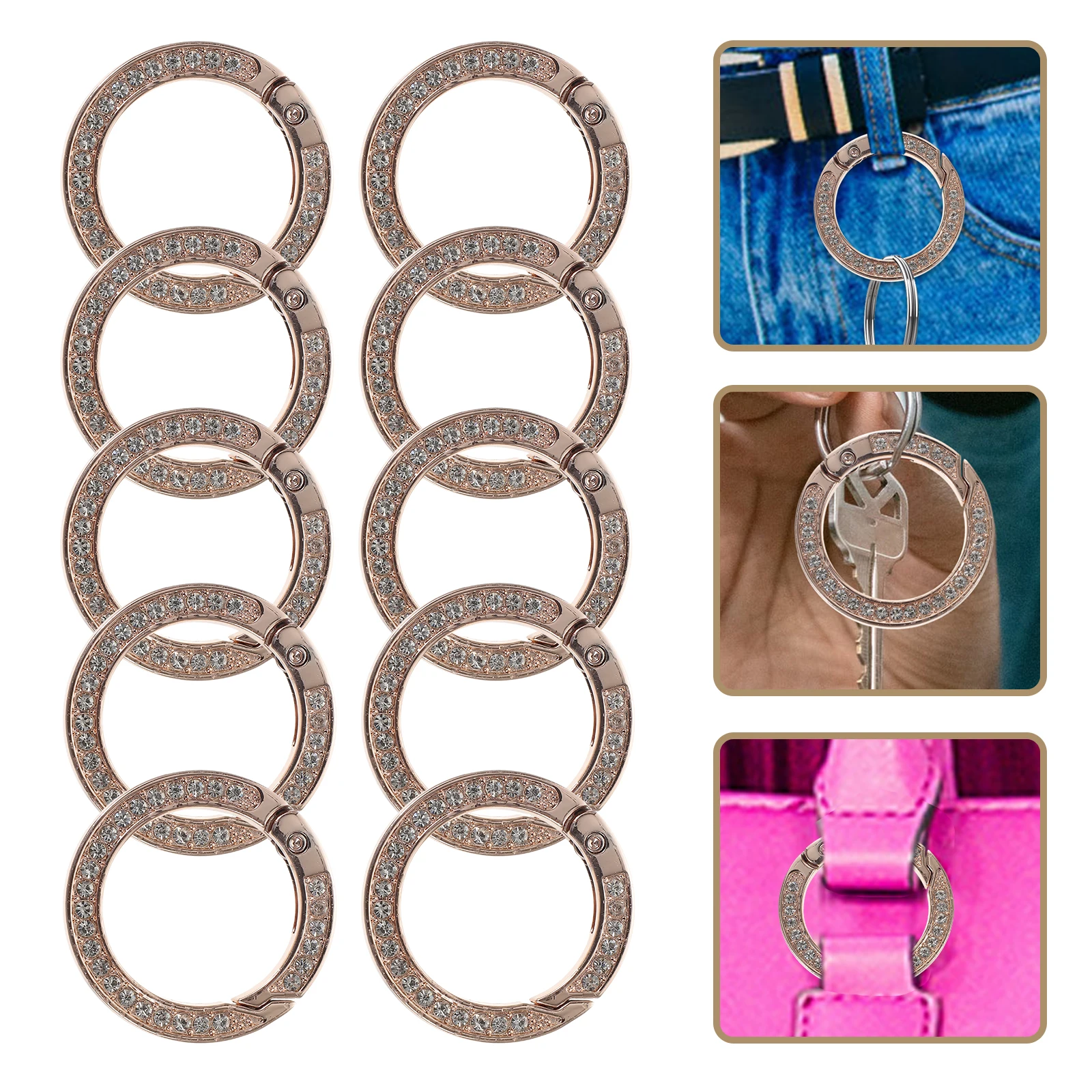 10pcs Key Ring Buckles Lightweight Durable Metal Rings for Purse Backpack Dog Collars Luggage Straps Crafting Supplies
10pcs Key Ring Buckles Lightweight Durable Metal Rings for Purse Backpack Dog Collars Luggage Straps Crafting Supplies