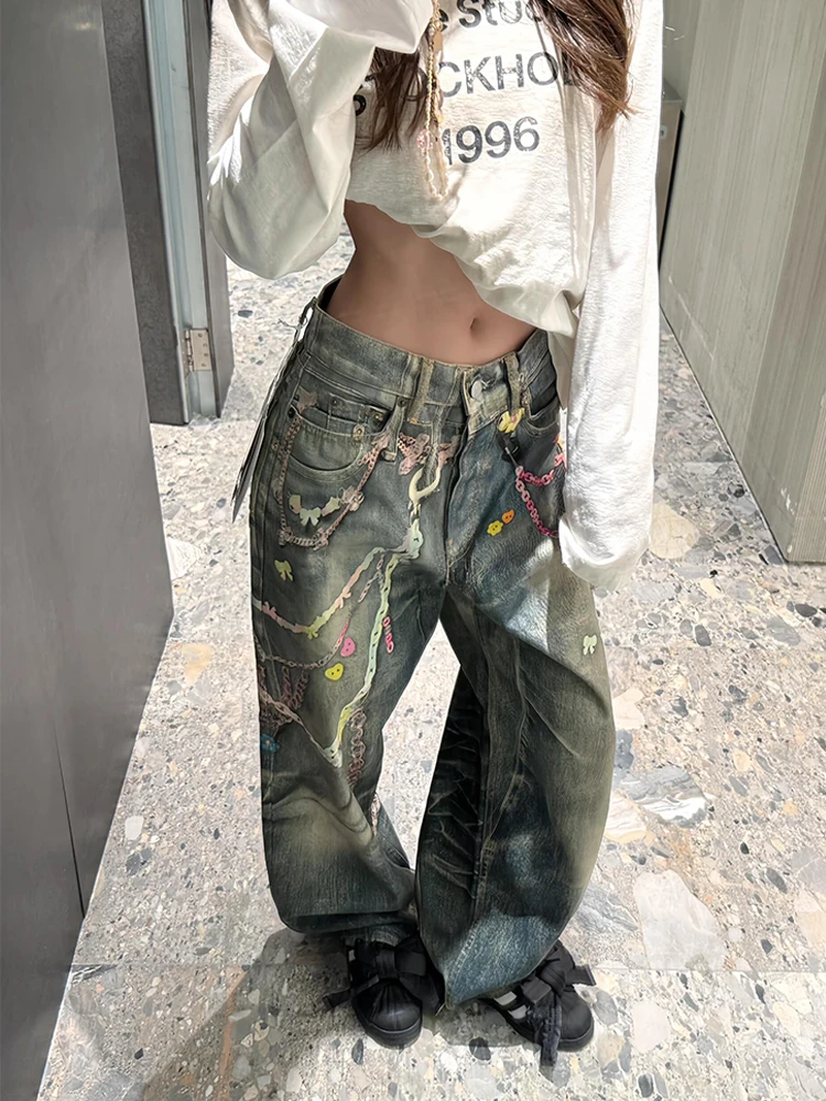 Candy Chain 3D Print Denim Jeans Men's Women's Vintage Washed Loose Straight Leg Wide Leg Long Trousers Casual Jeans
Candy Chain 3D Print Denim Jeans Men's Women's Vintage Washed Loose Straight Leg Wide Leg Long Trousers Casual Jeans