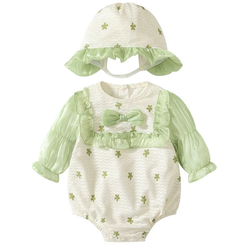 2Piece Spring Fall Baby Girl Boutique Clothes Korean Cute Bow Princess Rompers Long Sleeve Mesh Jumpsuits+Hat Newborn Items B022
2Piece Spring Fall Baby Girl Boutique Clothes Korean Cute Bow Princess Rompers Long Sleeve Mesh Jumpsuits+Hat Newborn Items B022