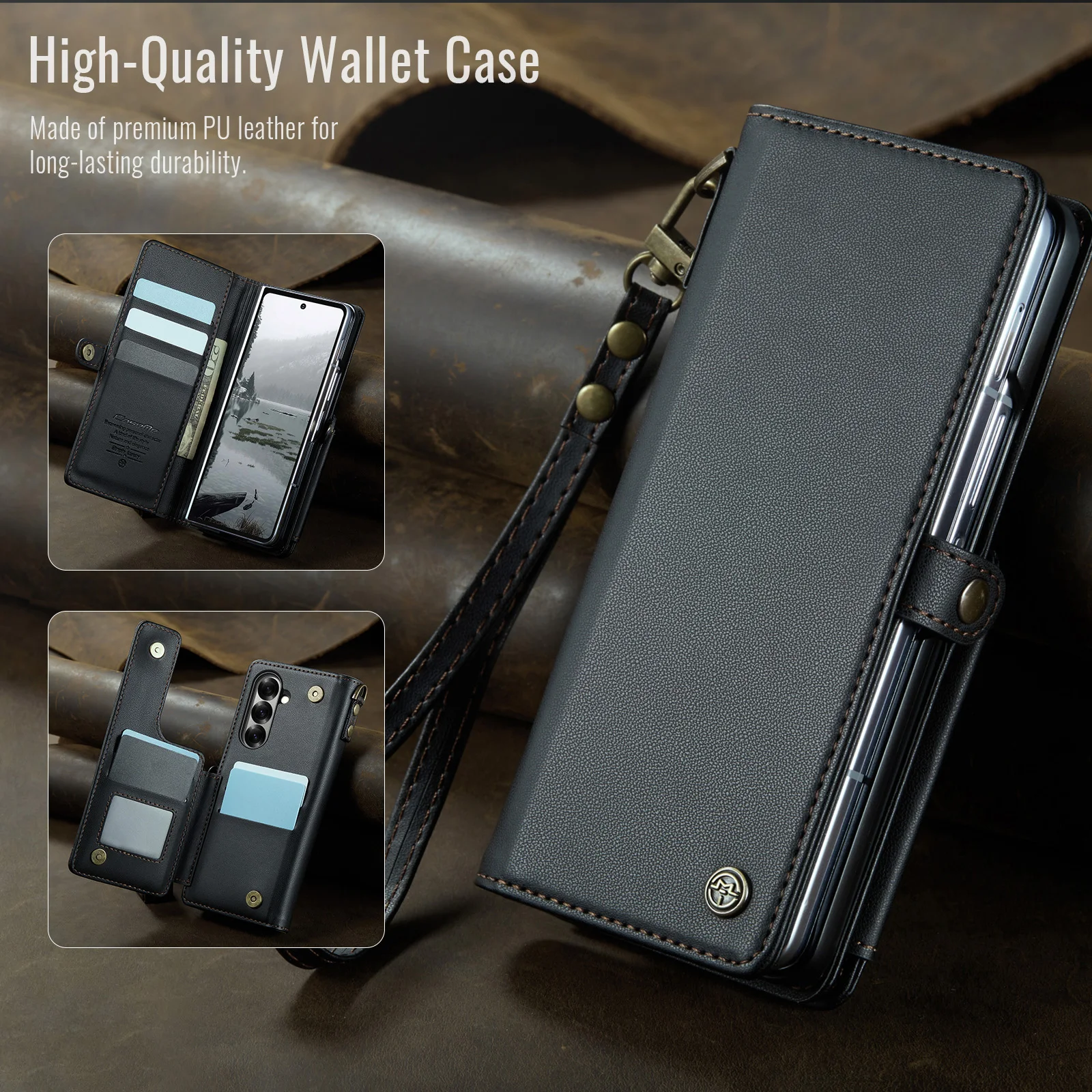 CaseMe-C22 Wallet Case For Samsung Galaxy Z Fold 6 7 ,Luxury Magnetic PU Leather Card Cover with Pen Slot Protective Skins Strap
CaseMe-C22 Wallet Case For Samsung Galaxy Z Fold 6 7 ,Luxury Magnetic PU Leather Card Cover with Pen Slot Protective Skins Strap