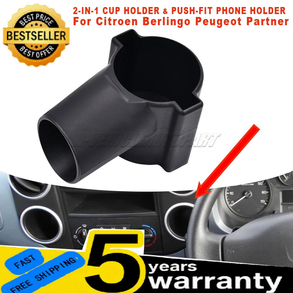 New For Citroen Berlingo Peugeot Partner 2008-2016 Centre Console Cup Holder Doubles as a Push-Fit Phone Holder car accessories
New For Citroen Berlingo Peugeot Partner 2008-2016 Centre Console Cup Holder Doubles as a Push-Fit Phone Holder car accessories